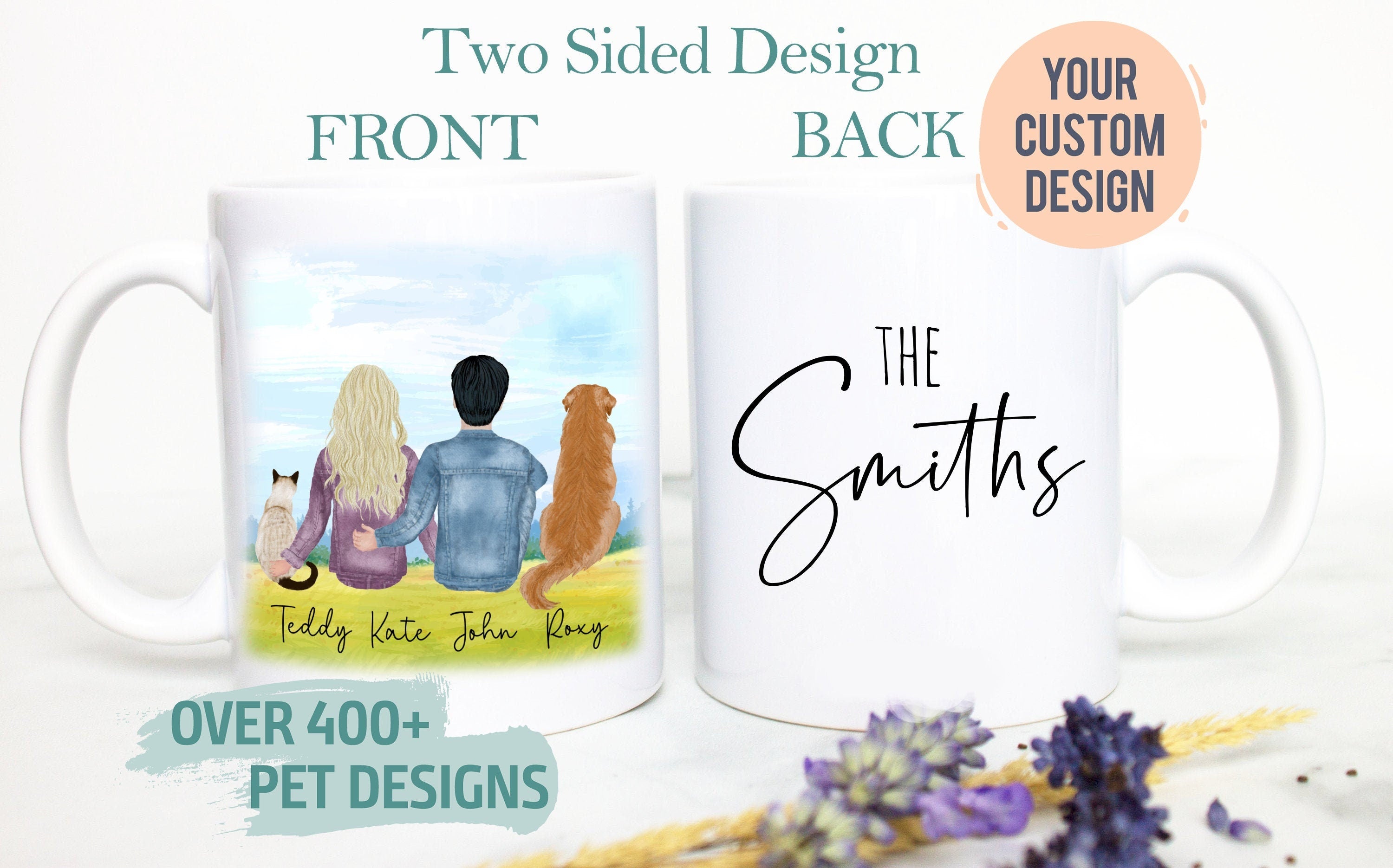 Custom Couple Pet Portrait Mug