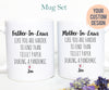 Personalized Father's Day Mother's Day Gift Individual OR Mug Set, Funny Mother In Law, Father In Law Mug, Pandemic Gift, Best Mother In Law