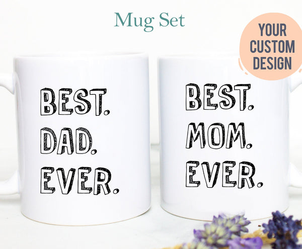 Personalized Father's Day Mother's Day Gift Individual OR Mug Set, Best Dad, Best Mom Gift Mom and Dad Mugs, Mom and Dad Gift Idea