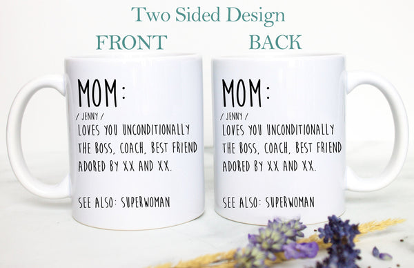 Personalized Mom Definition Gift, Mother's Day Gift, Mom Gift Ideas, Christmas Gift, Mom Birthday Gift, Personalized Mom, Best Mom