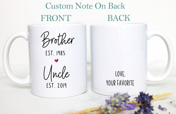 Sister Promoted to Auntie, Brother to Uncle Individual OR Mug Set