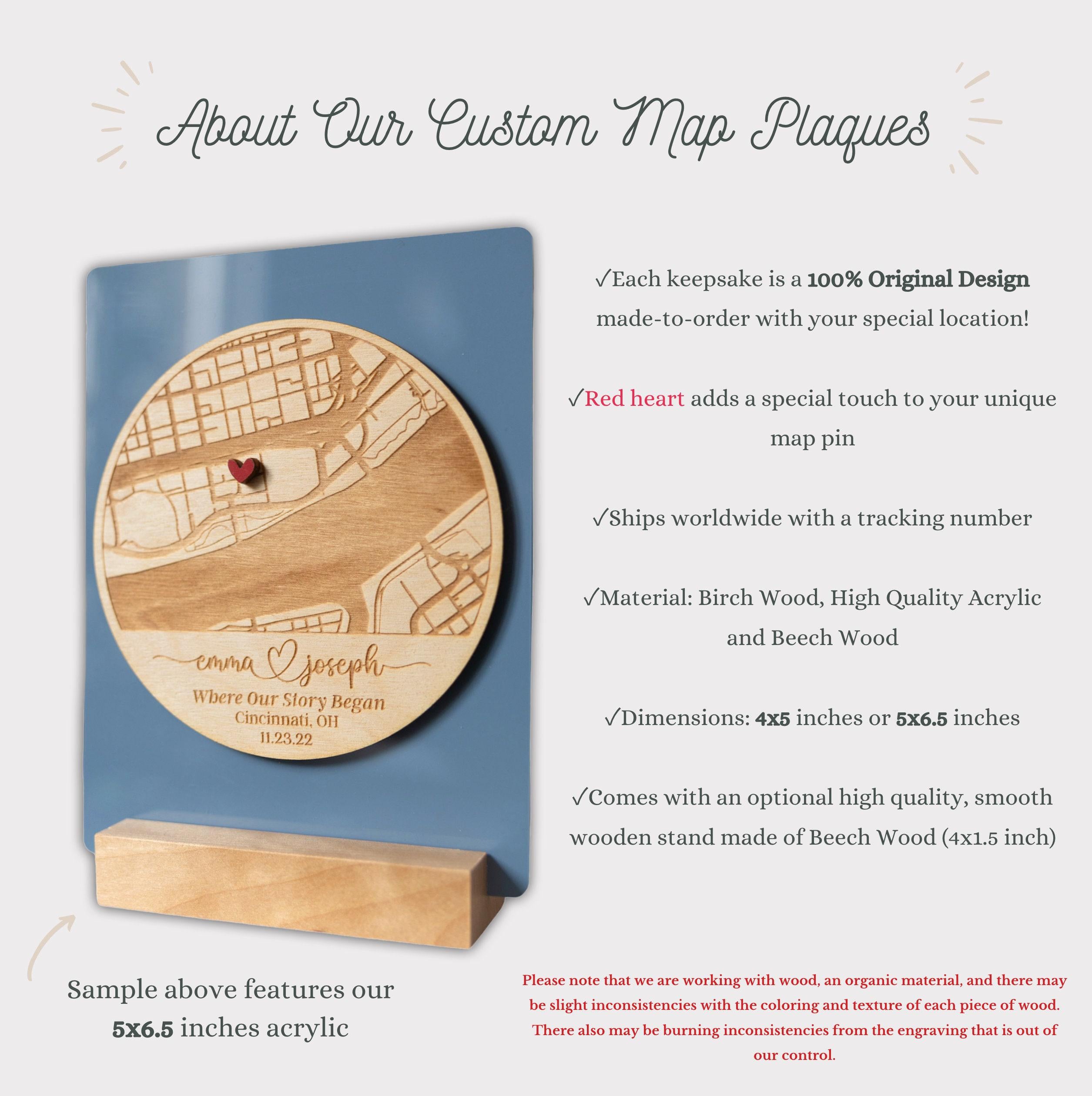 Personalized Map Plaque