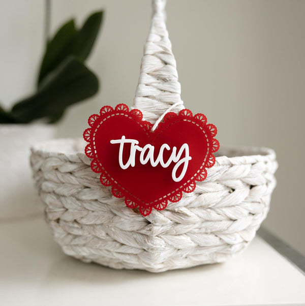 Valentine's Day Heart Basket Tag