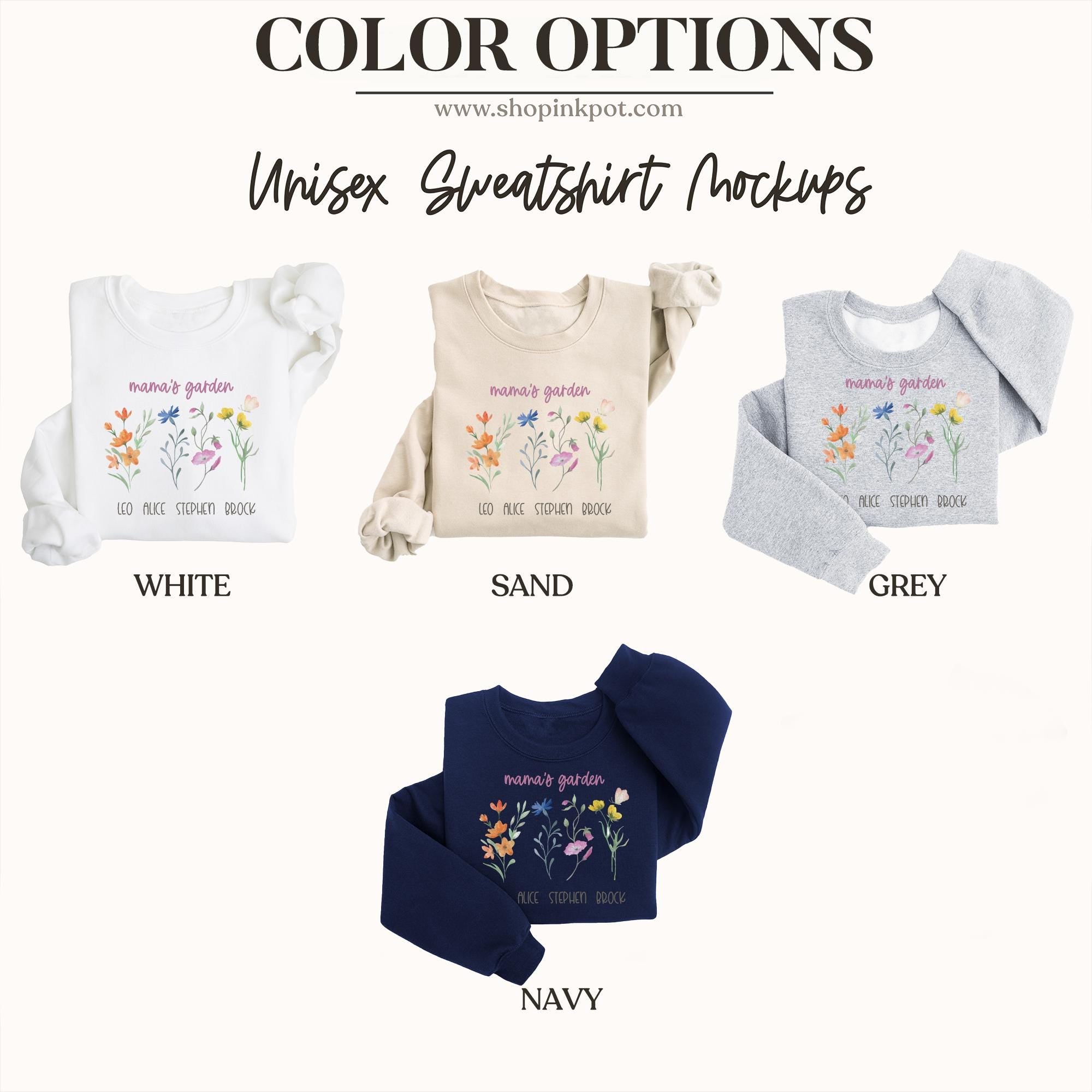 Mama's Garden Sweatshirt With Custom Names | Custom Mom Flower Sweater, Mother's Day Gift Ideas, New Mom Outfit, Mom Birthday