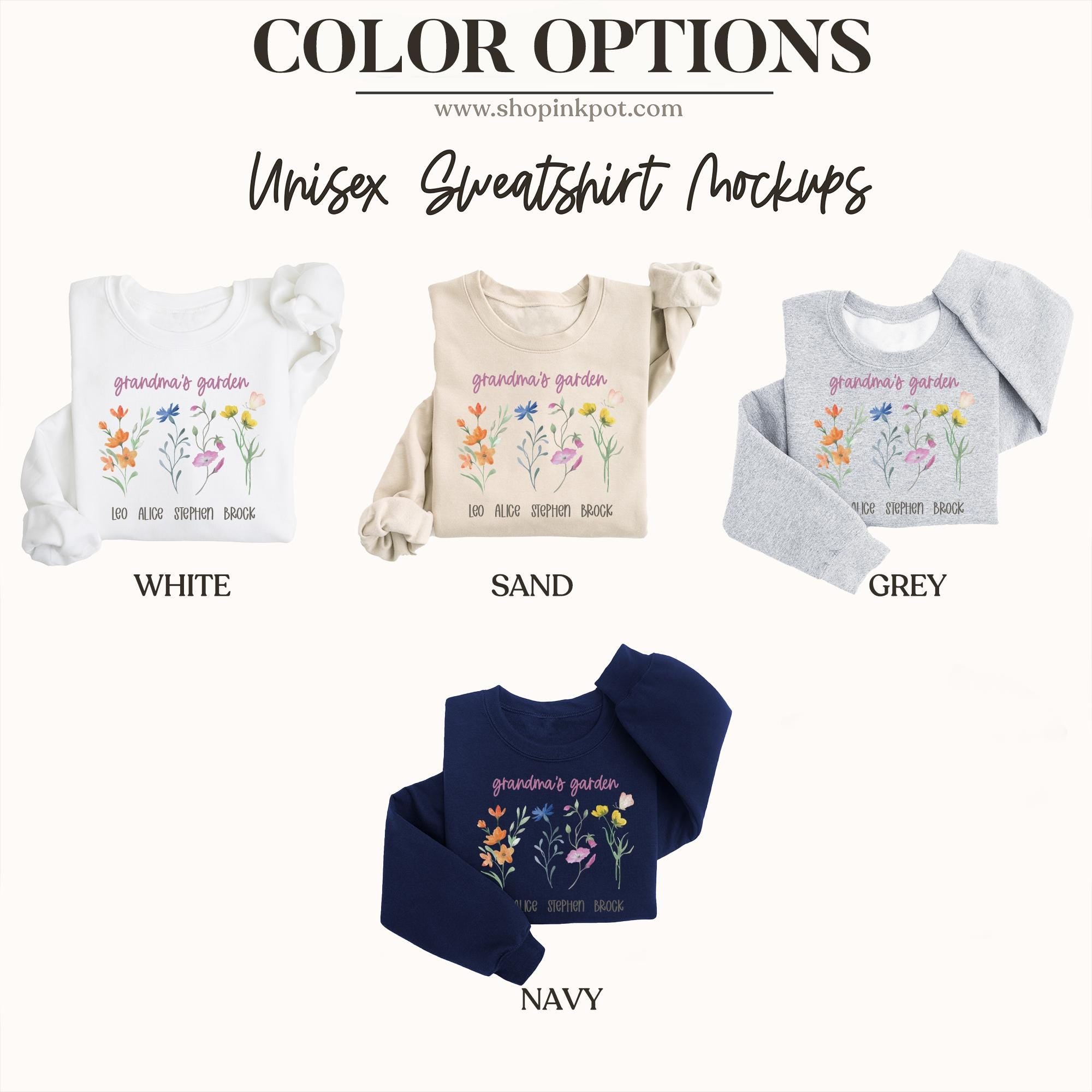 Grandma's Garden Sweatshirt With Custom Names | Custom Grandma Sweater, Mother's Day Gift, Mother's Day Gift Ideas, Grandma Birthday Gift