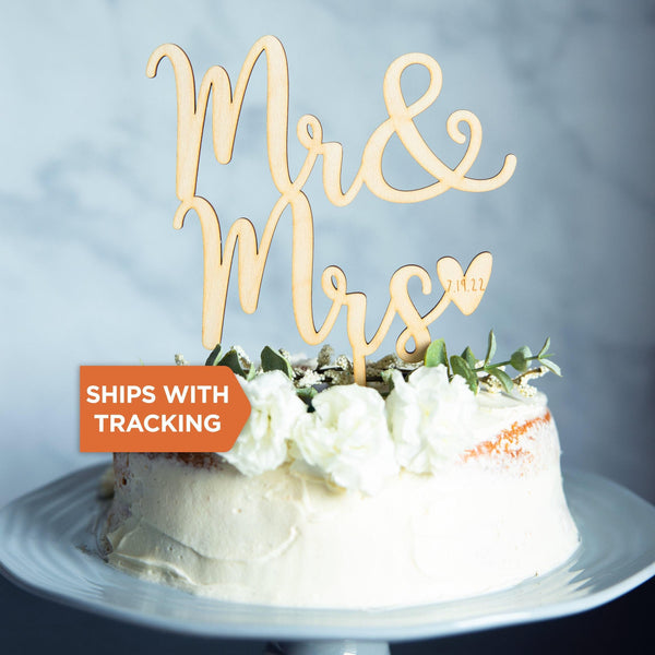 Mr and Mrs Wedding Cake Topper