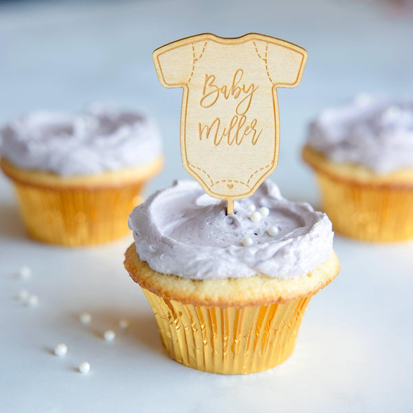 Baby Shower Cupcake Topper - Onesie