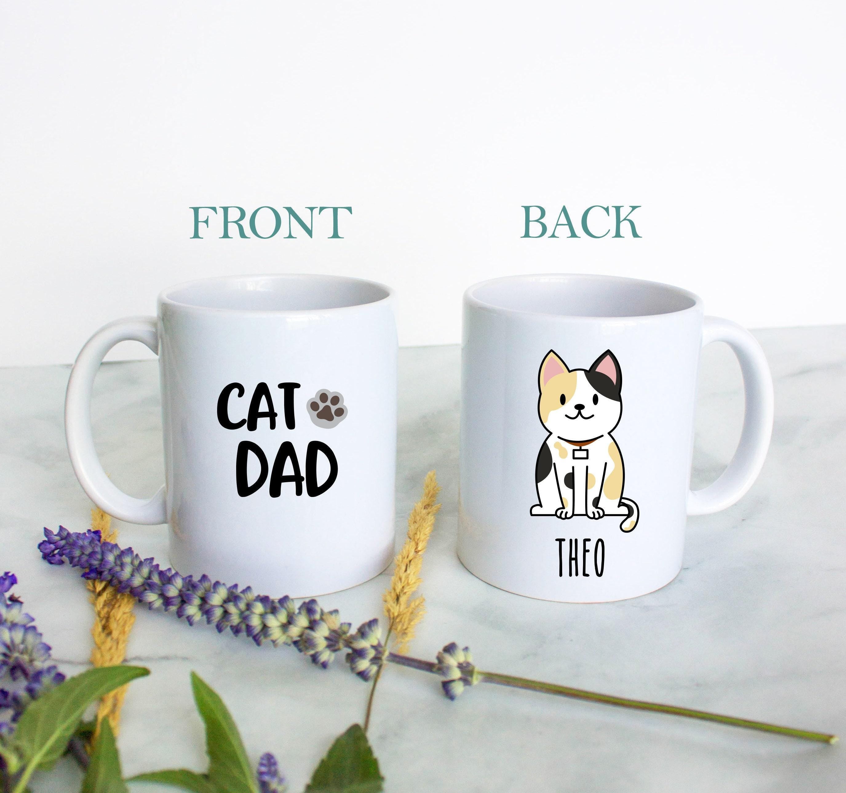 Personalized Cat Dad Mug - White Ceramic Custom Mug