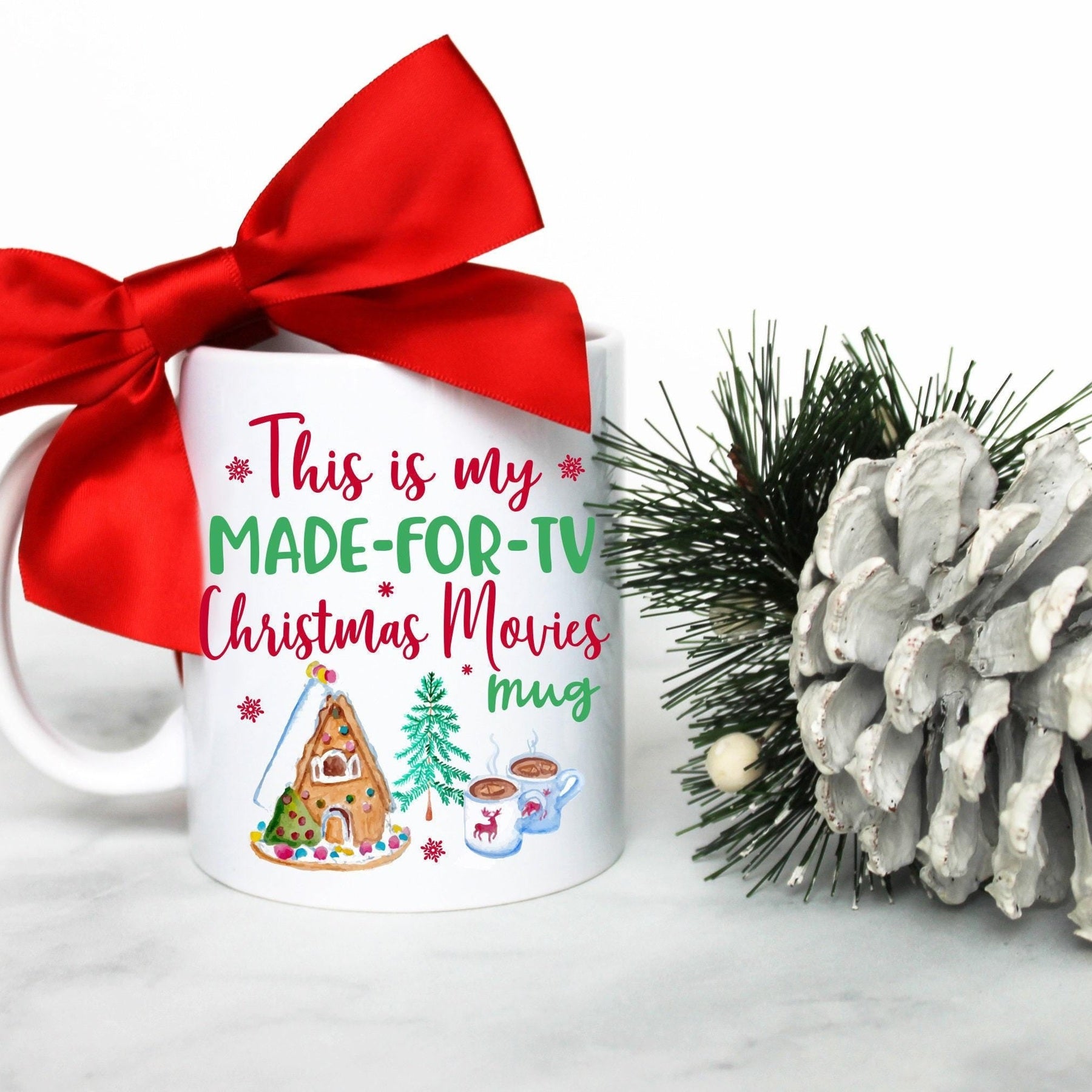 This is My Made-For-TV Christmas Movie Watching Mug Blue - White Ceramic Mug