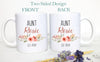 Personalized Aunt Name Peach Floral - White Ceramic Mug