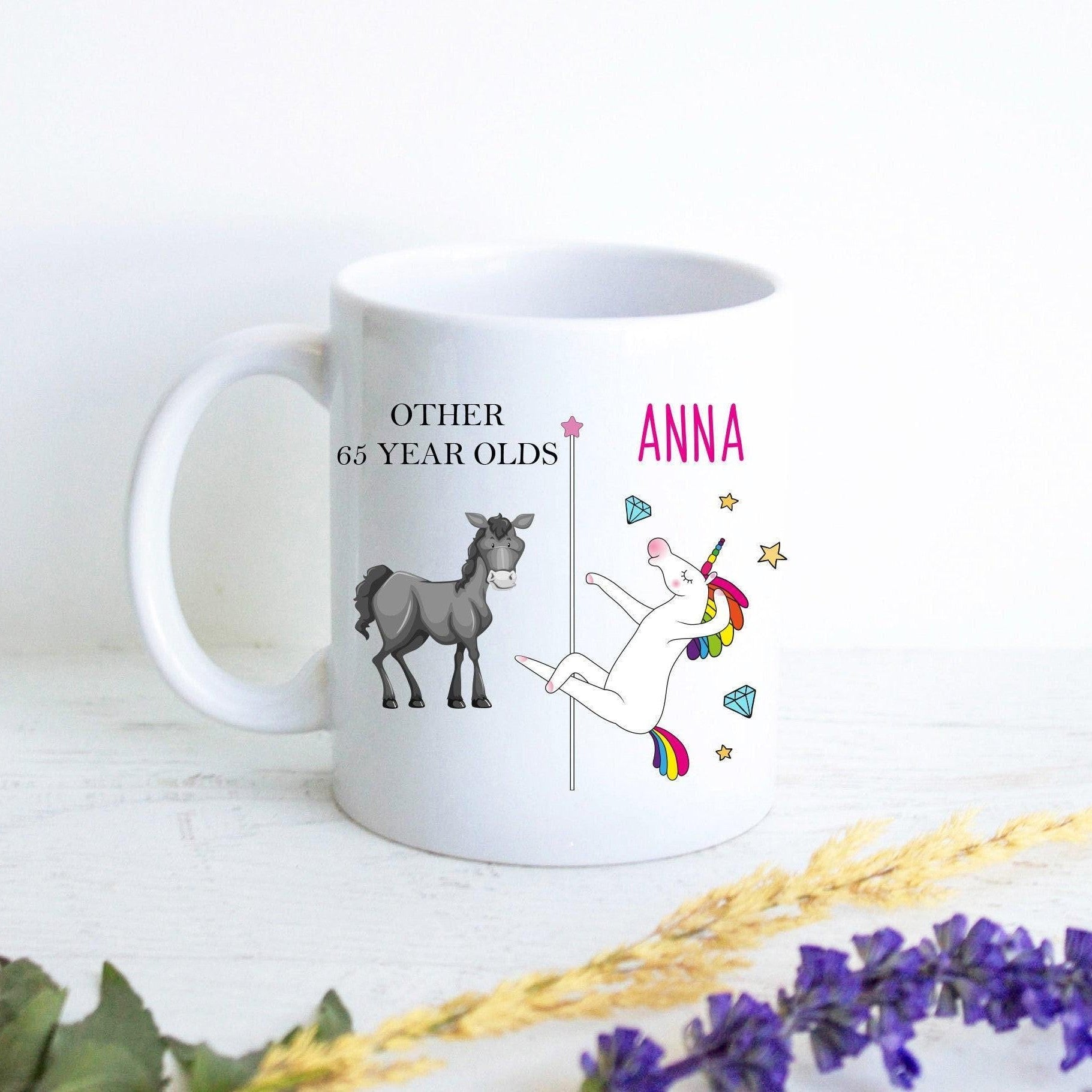 Other 65 Year Olds Vs. You Unicorn - White Ceramic Mug