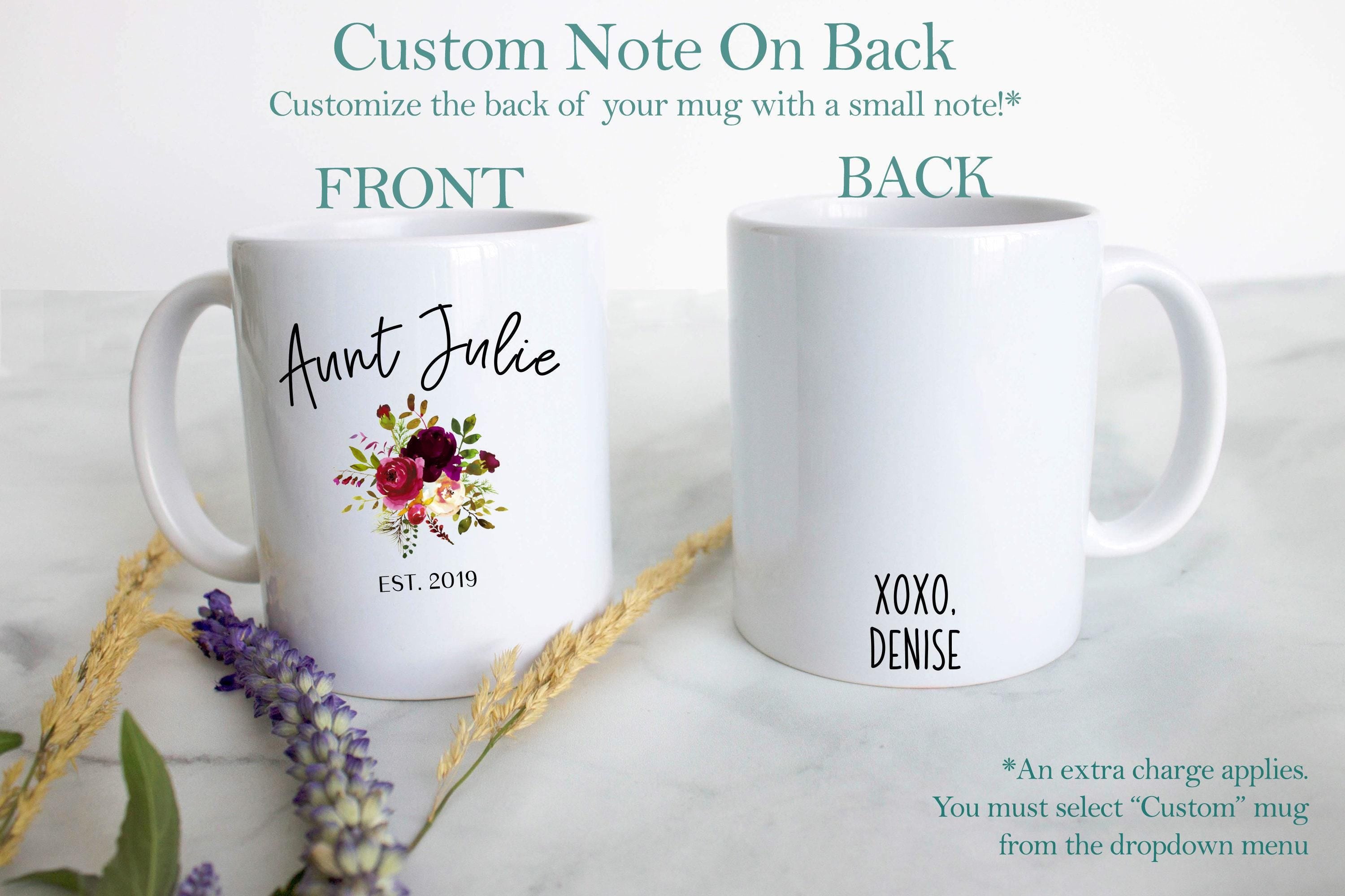 Personalized Aunt Name - White Ceramic Mug