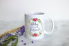 Pink Floral Will You Be My Bridesmaid? Custom Name - White Ceramic Mug