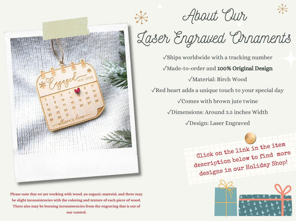 First Christmas Engaged Ornament