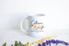 Light Peach Pink Floral Mother of the Groom Custom Name and Date - White Ceramic Mug