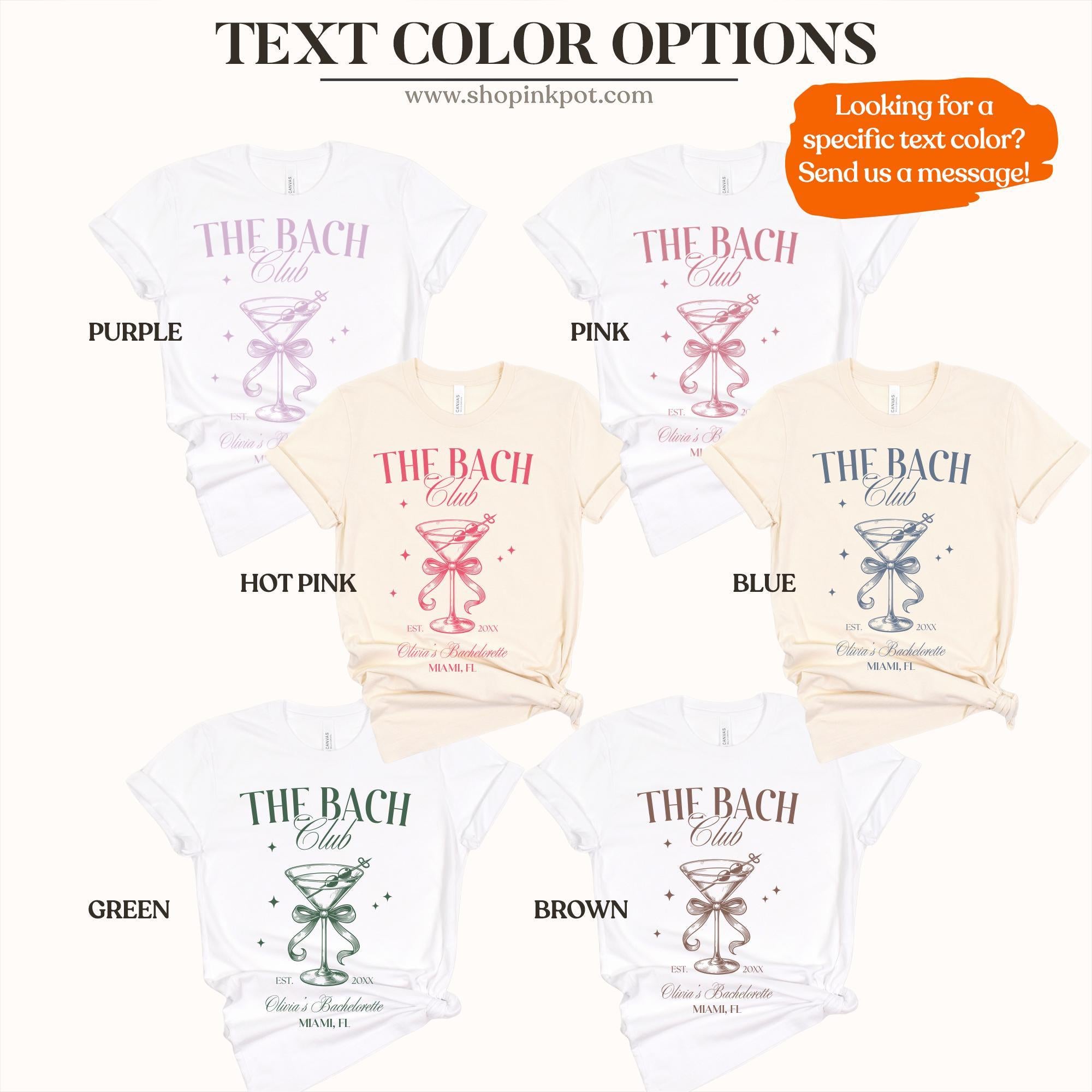 Custom Bachelorette Party Shirt | The Bach Club The Bride Shirt, Personalized Bachelorette Shirt, Coquette Bachelorette,Bridal Party Shirt