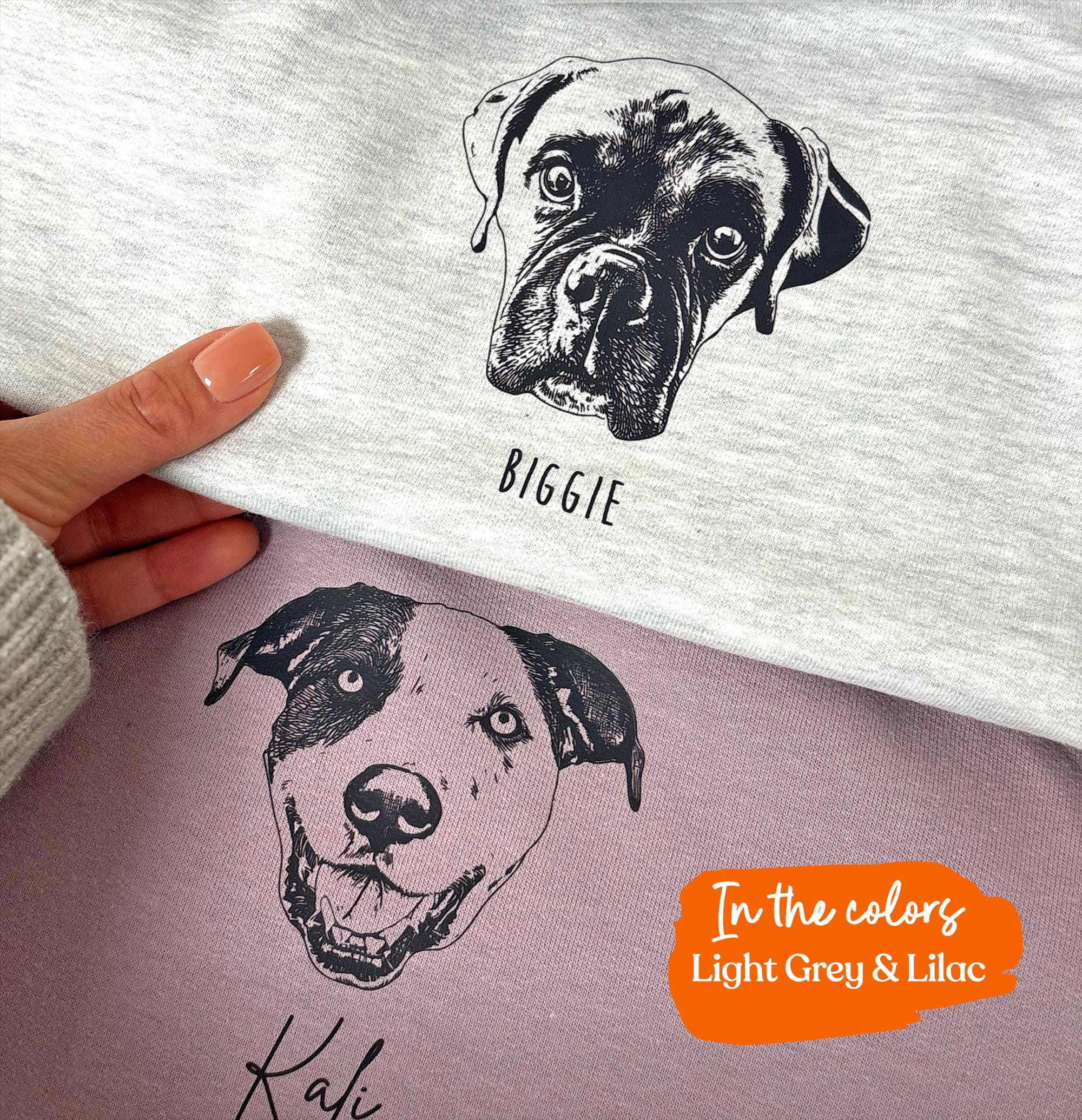 Custom Pet Portrait Sweatshirt: Dog Cat Photo & Name, Memorial Gift