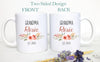 Peach Floral Personalized Grandma Name EST - White Ceramic Mug
