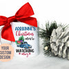 This is My Custom Name Christmas Movie Watching Mug Blue - White Ceramic Mug