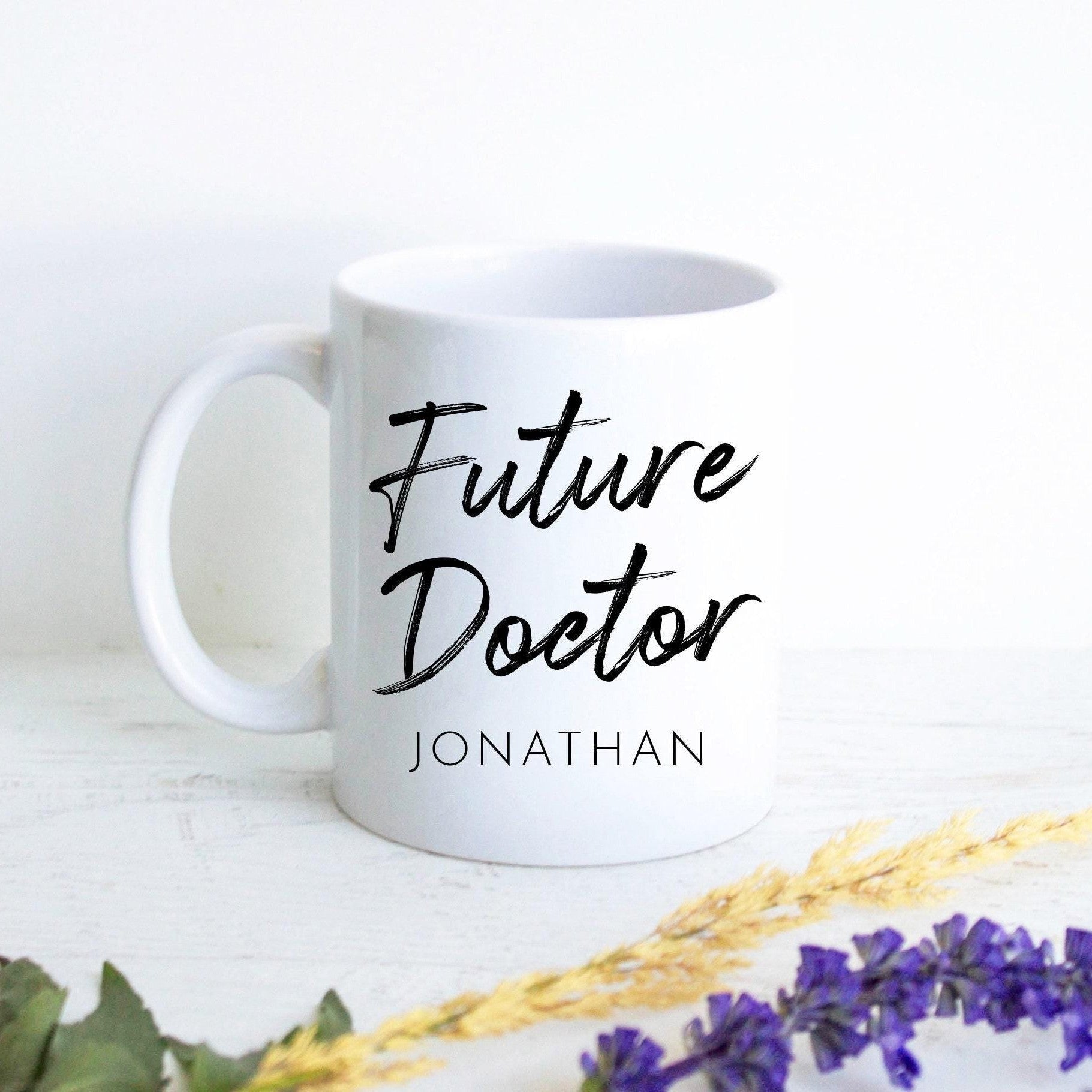 Future Doctor With Custom Name - White Ceramic Mug