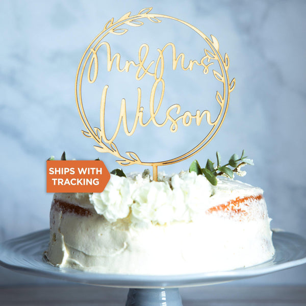 Mr and Mrs Wedding Cake Topper