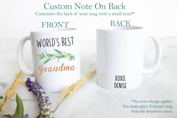 World's Best Grandma Greenery - White Ceramic Mug