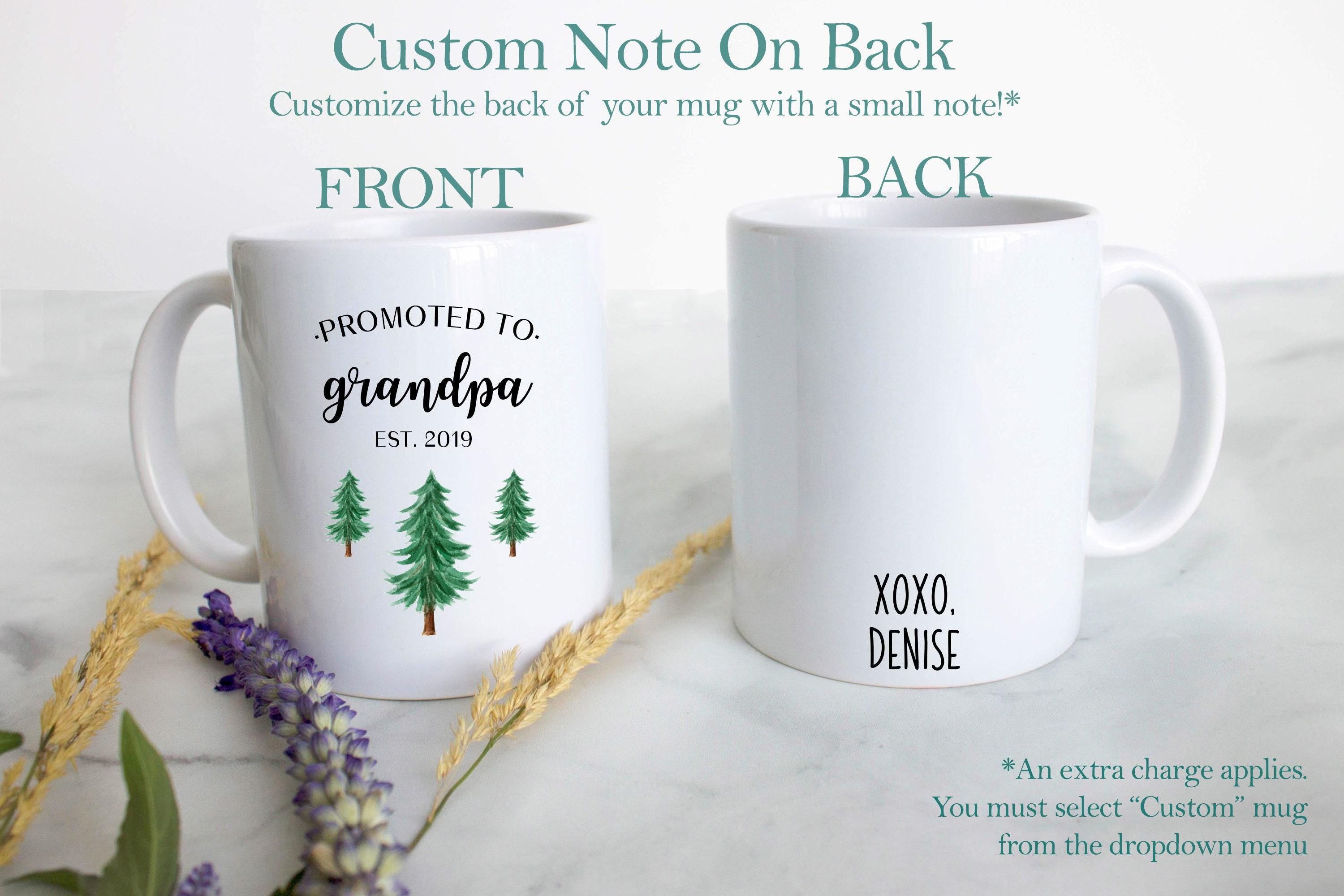 Promoted to Grandpa and Grandma Individual or Mug Set - White Ceramic Mug