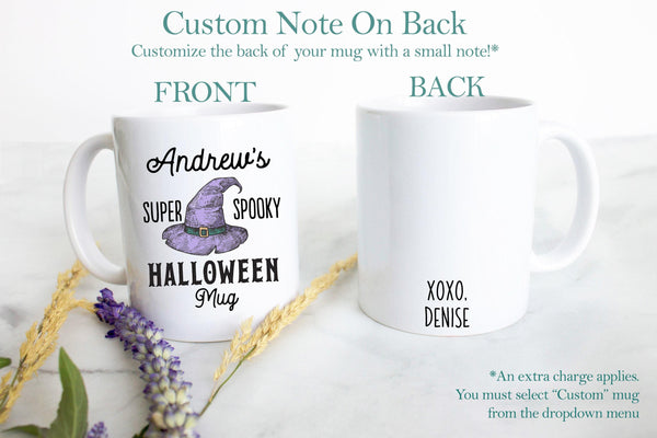 Halloween Custom Name - White Ceramic Mug