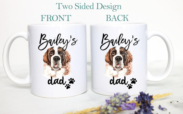 Personalized St. Bernard Dog Individual or Mug Set - White Ceramic Custom Mug