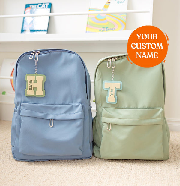 Personalized Kids Backpack: Laser Engraved Name Keychain, Nylon School Bag
