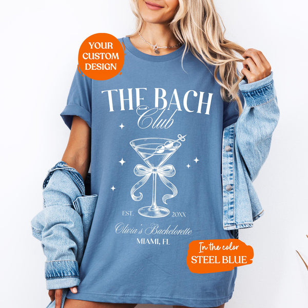 Custom Bachelorette Party Shirt | The Bach Club The Bride Shirt, Personalized Bachelorette Shirt, Coquette Bachelorette,Bridal Party Shirt