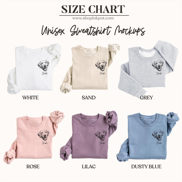Custom Pet Portrait Sweatshirt: Dog or Cat Photo & Name, Memorial Gift
