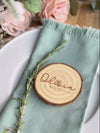 Custom Wedding Holiday Table Name Place Cards | Dinner Party Table decor, Wedding Name Cards, Wood Table Setting, Rustic Place Name, Wedding