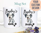 Personalized Dalmatian Mom and Dad Individual or Mug Set - White Ceramic Custom Mug