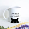 I&#39;m Silently Correcting Your Grammar, Personalized New Teacher Gift, Funny Gift for Teacher, Sarcastic Mug, Funny Cat Mug, Gift for Writer