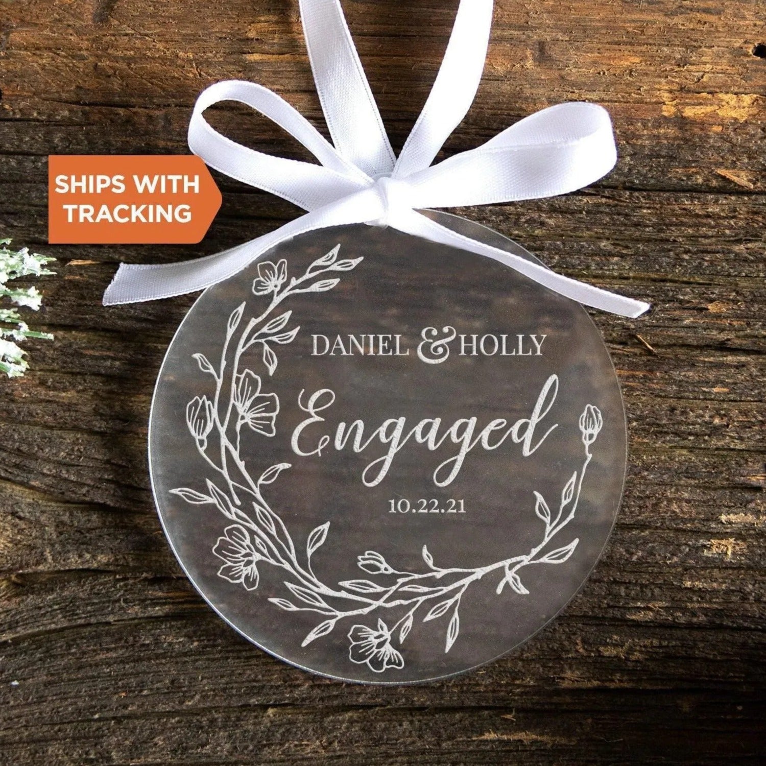 Personalized Engaged Ornament