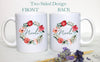 Red Floral Floral Wreath with Custom Name - White Ceramic Mug - Inkpot