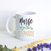 Nurse Greenery Monogram With Custom Name - White Ceramic Mug