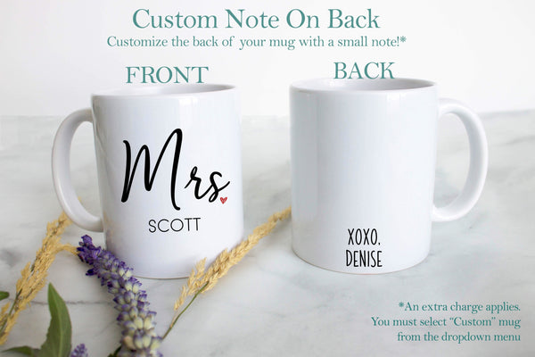 Married Mrs. Custom Date - White Ceramic Mug - Inkpot