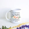 I Survived My Daughter's Wedding Peach Floral Custom Date - White Ceramic Mug