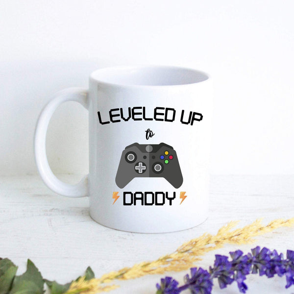 Leveled Up to Daddy Nintendo - White Ceramic Mug - Inkpot