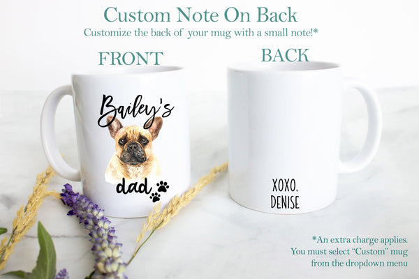 Personalized French Bulldog Mom and Dad Individual or Mug Set - White Ceramic Custom Mug - Inkpot