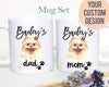 Personalized Pomeranian Mom and Dad Individual or Mug Set - White Ceramic Custom Mug