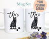 Personalized Black Cat Mom and Dad Individual or Mug Set #2 - White Ceramic Custom Mug