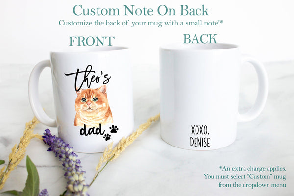 Personalized British Shorthair Cat Mom and Dad Individual or Mug Set - White Ceramic Custom Mug