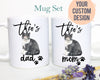 Personalized Tabby Cat Mom and Dad Individual or Mug Set #5 - White Ceramic Custom Mug