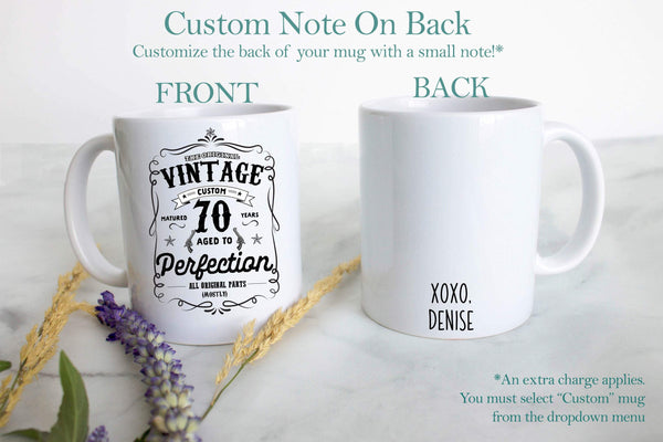 Aged to Perfection Mug Custom Date - White Ceramic Mug