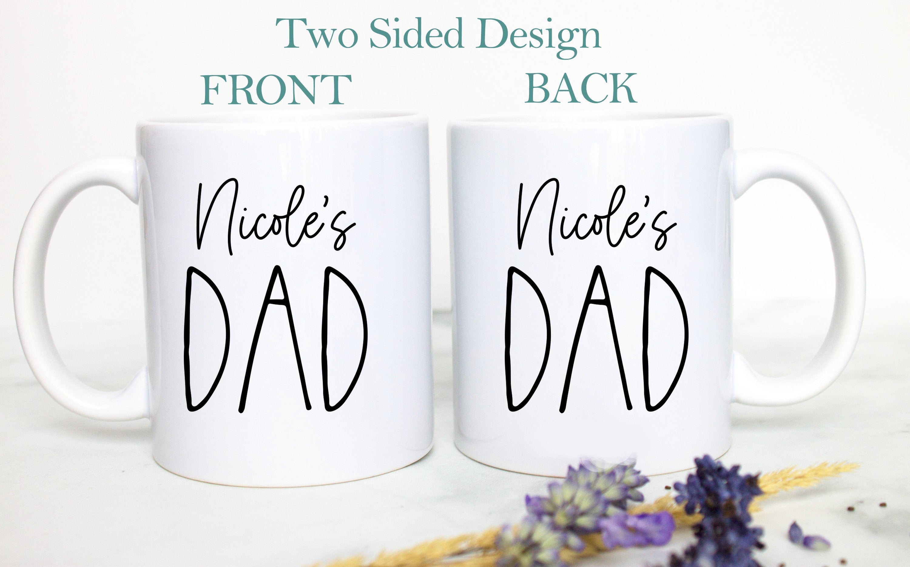 Mom and Dad Individual or Mug Set - White Ceramic Mug - Inkpot