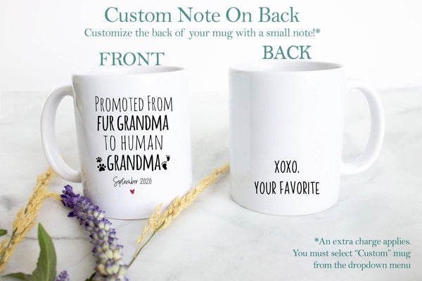 Promoted From Fur Grandma and Grandpa To Human - White Ceramic Mug - Inkpot