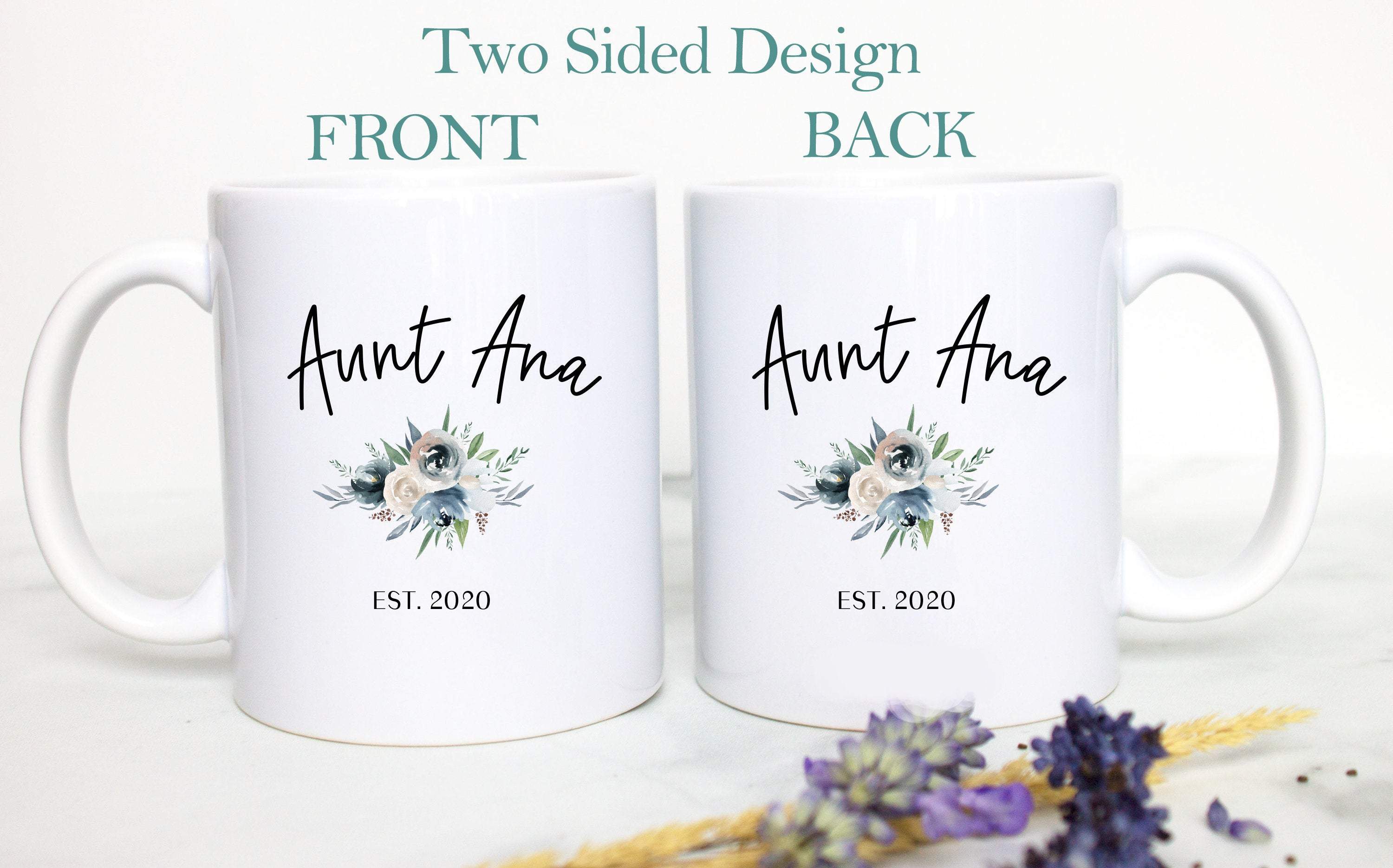 Personalized Name Aunt and Uncle Individual or Mug Set #2 - White Ceramic Mug